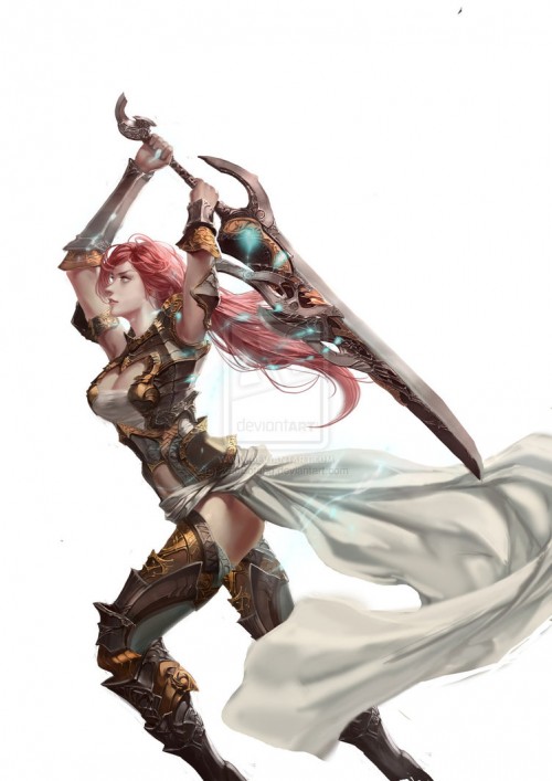 Gorgeous female swordsman by xia