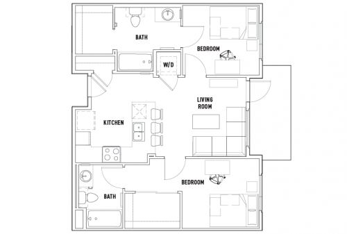 USCHS floorplan 2Bed 2bath A 01